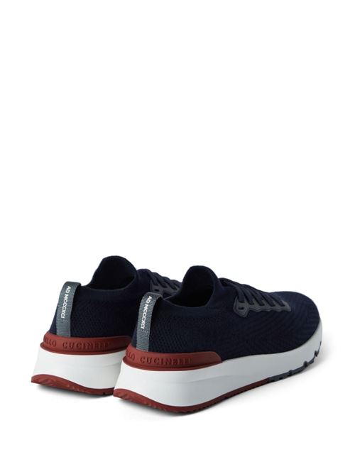 Blue and red cotton sneaker Brunello Cucinelli | MZUPMBO252CP307